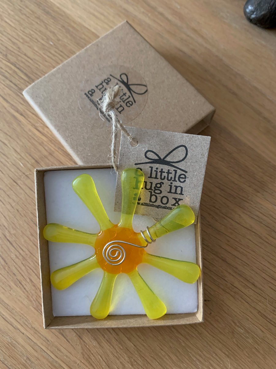 A little hug in a box lemon glass flower gift