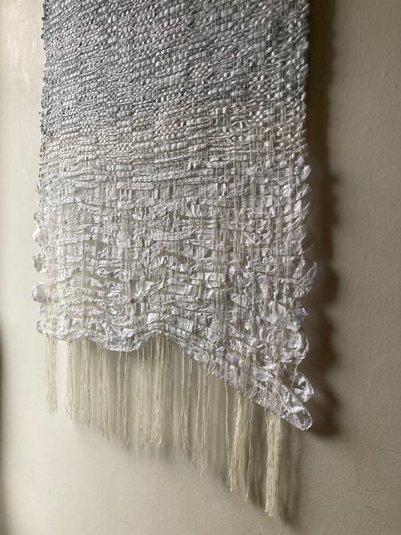 Seascape I Indigo Dyed Woven Paper Wall Hanging 