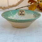 Bits & Bobs Decorative Dish with aurora green & sea salt glaze