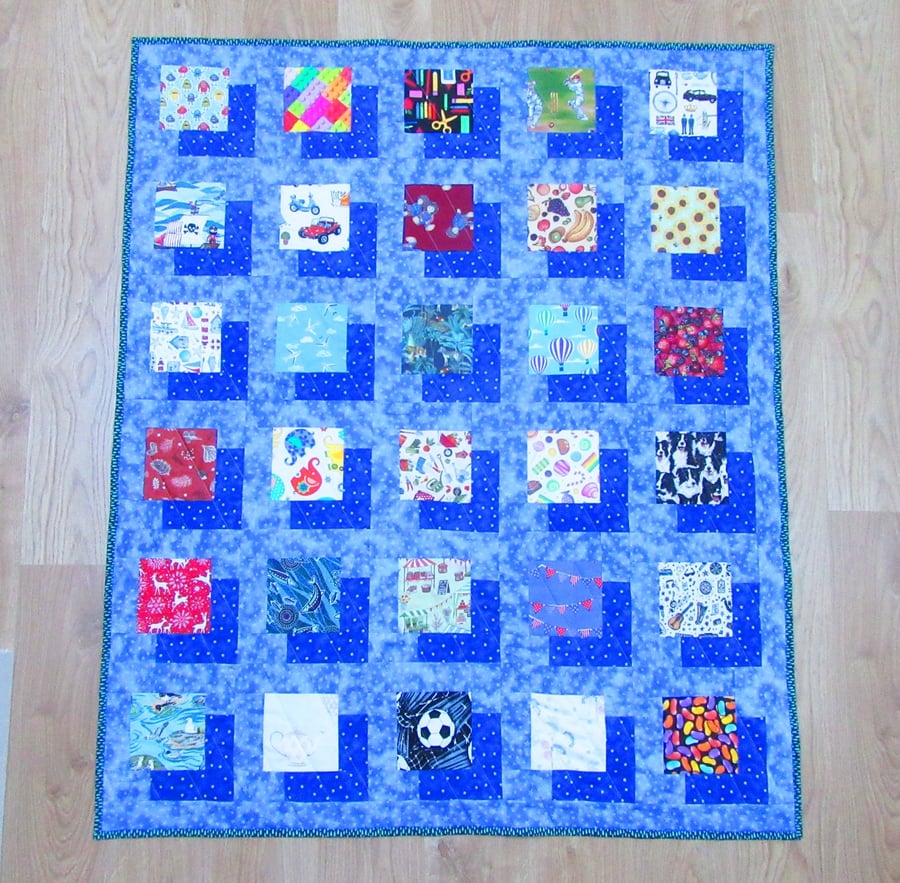 I-Spy With My Little Eye Blue Quilt