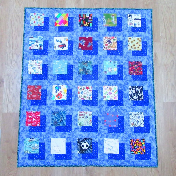 I-Spy With My Little Eye Blue Quilt