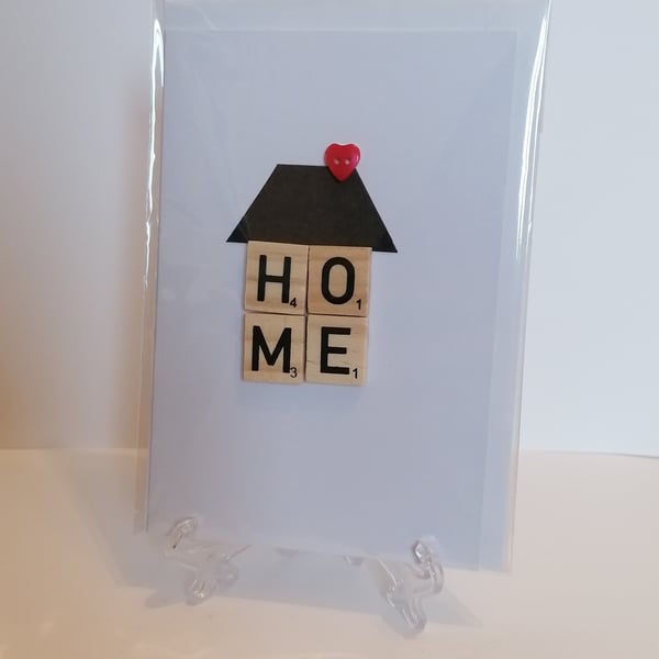 Scrabble New Home Handmade greetings card 