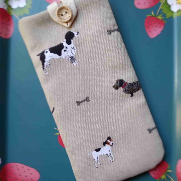 Glasses Pouch handmade Sophie Allport fabric Woof
