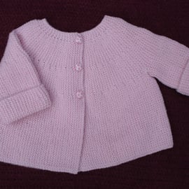 Baby Pink Swing Jacket For 3-9 Months With Spotty Buttons (R342)