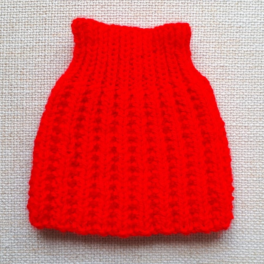 KNITTING PATTERN PDF Red Ribbed Skirt for Doll