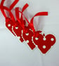 Handmade red and white spotty heart gift tags - Image 4