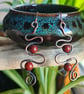 Handmade Natural Snakeskin Jasper & Antiqued Copper Earrings Gift Boxed 