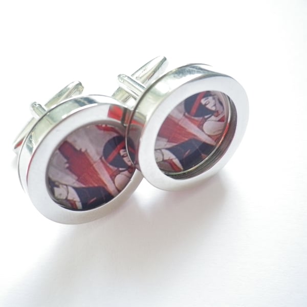 1920s Art Deco couple cufflinks really elegant composition, free UK shipping