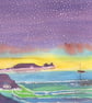 Tranquility, Rhossili Bay, Gower, Original Watercolour in 20 x 16'' Mount