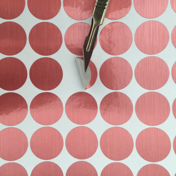 60 ROSE GOLD polka dots spots vinyl wall art stickers decals brushed metal decor