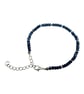 Blue Black Onyx Bead Bracelet: Adjustable Minimalist Unisex Jewelry