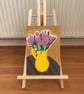 Pink Roses & Lavender in Yellow Jug - Original Oil Pastel Art-Floral Still Life  - Image 4