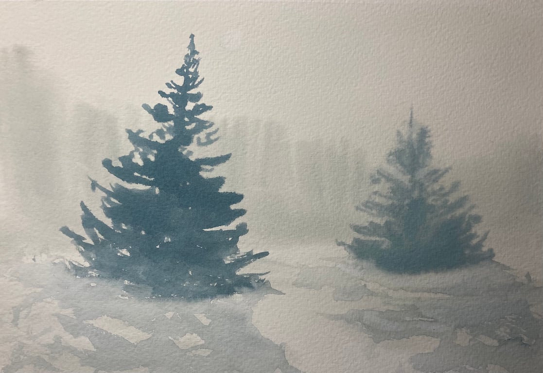 Christmas magic (Original Watercolour painting) original art, wall art