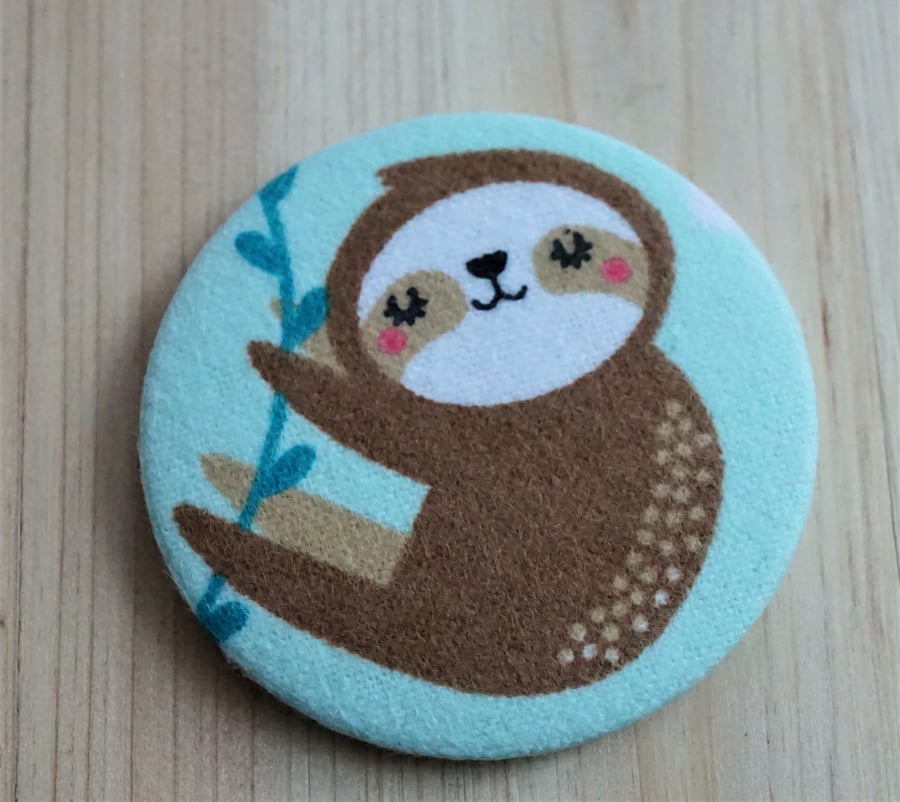 Sloth Fabric Pocket Mirror