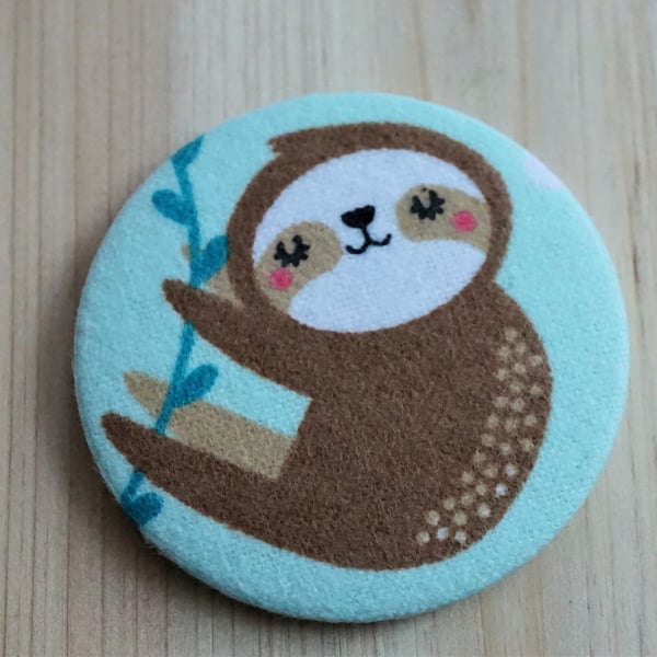 Sloth Fabric Pocket Mirror
