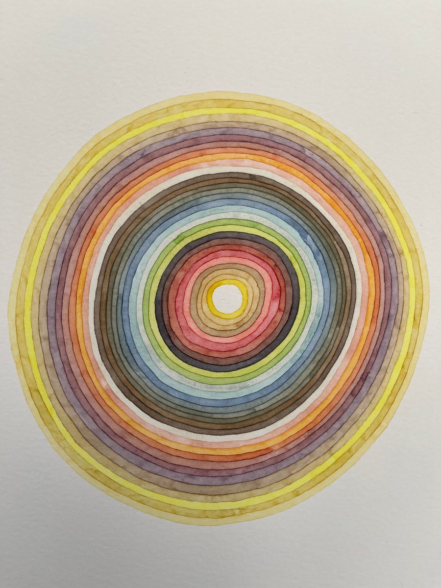 Rainbow eclipse original watercolour painting 