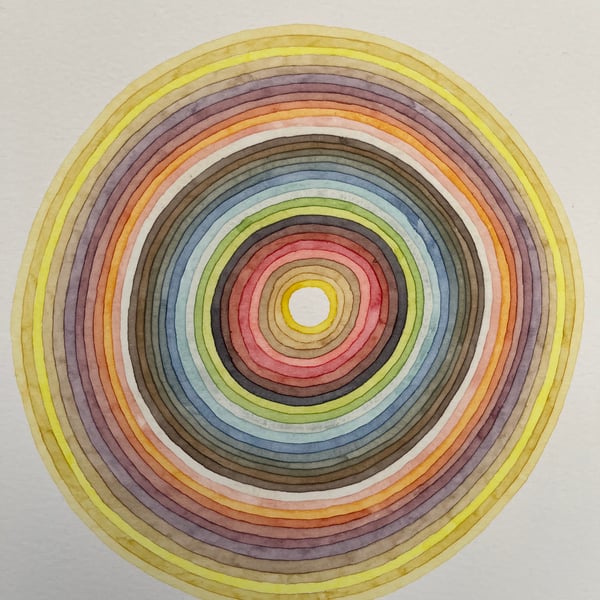 Rainbow eclipse original watercolour painting 