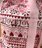 Eco Gift Wrap or Storage Sack Bag in Emma Bridgewater Pink Sampler fabric - Image 4