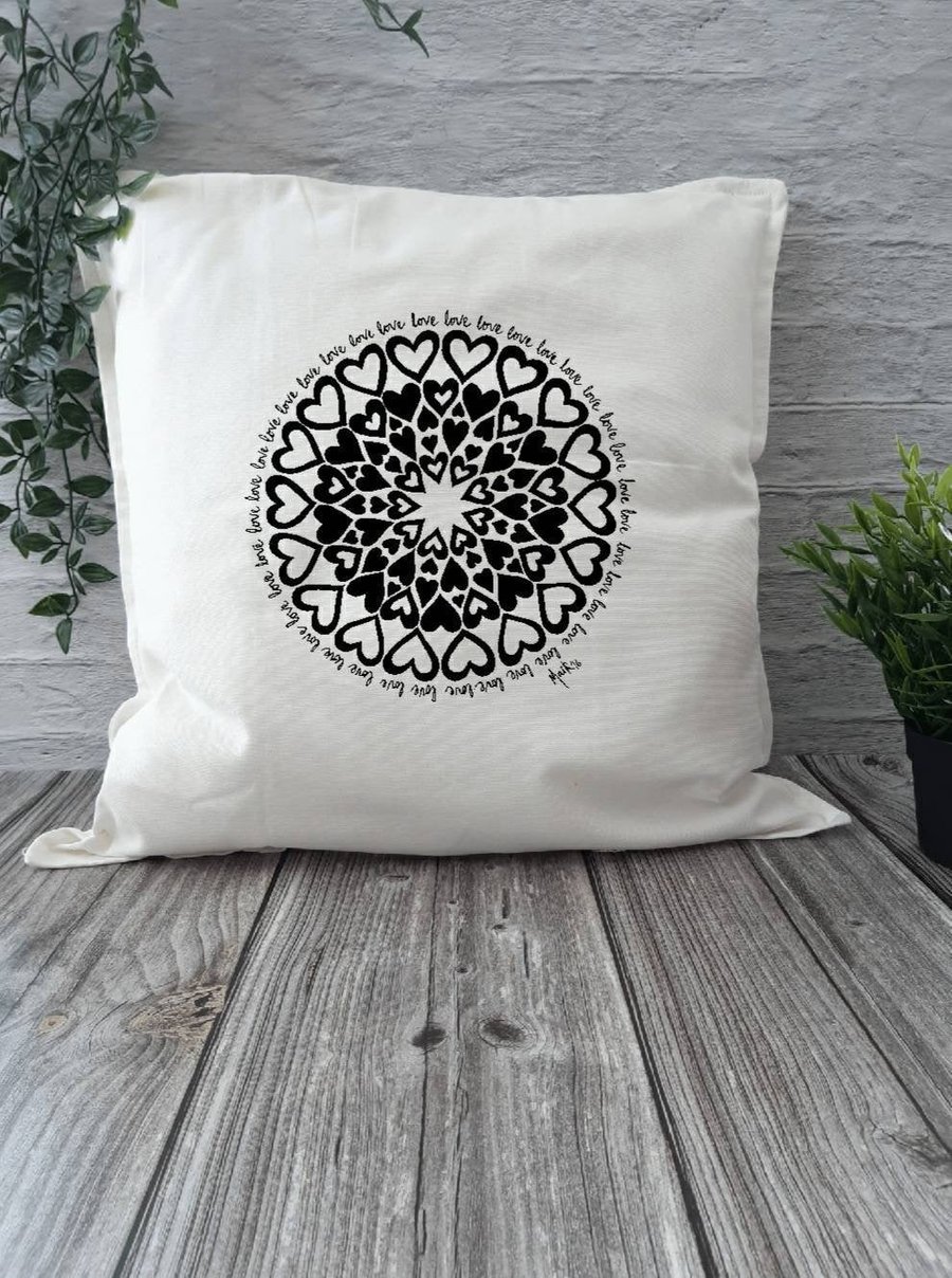 The Love cushion cover, decorative throw cushion, unique gifts for Christmas