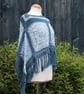 Petrol and Blue Mix Crochet Poncho - Design A542 - Image 2