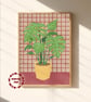 Monstera House Plant Cross Stitch Pattern (Needlepoint Compatible), Instant PDF