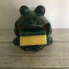 Frog sponge holder, kitchen decor, scrubby holder, soap holder housewarming gift
