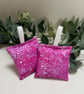Set of 2 Lavender Sachets: Pink Marble Fabric, New Home, Sleep Pillows - Image 1