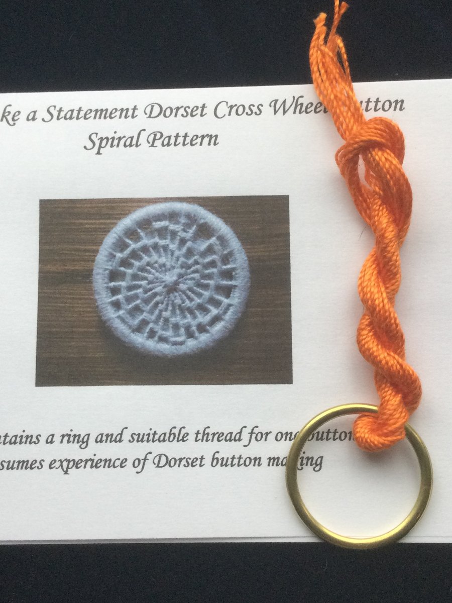 Kit to Make a Statement Dorset Button, Spiral Design, Bright Orange