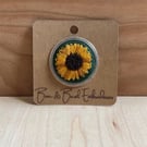 Sunflower Embroidery Brooch