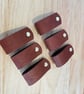 Faux Leather Drawer Pulls, Classic Brown Cabinet Knobs, Scandi Style (Set of 6)