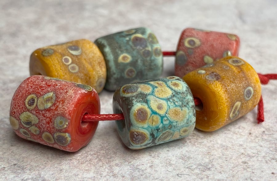 Rustic Lampwork Barrel Set