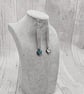 Aluminium Flat Rectangle Dangle Earrings with Diamond Abalone Shell Beads - Image 5