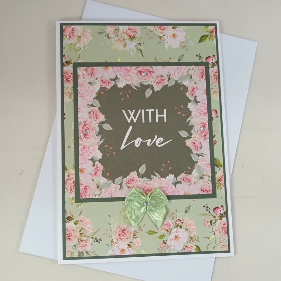 Any occasion floral greetings card - With Love 