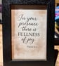 Bible Verse Frame - in Your presence