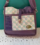 Crossbody Purple faux leather Handbag with multiple pockets