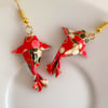 Origami Koi Fish Earrings, Origami Carp Earrings, Origami Fish Earrings