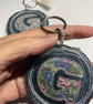 Upcycled denim key ring. Boho G - Image 3
