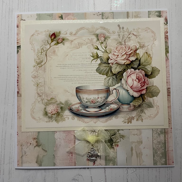 Greeting card - Vintage, Afternoon Tea by Carolee Crafts - C146