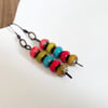 Colourful beaded earrings made with chunky Czech beads