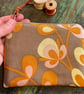 Reclaimed retro floral and corduroy zip pouch - Image 4
