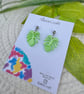 Monstera Leaf Pearlescent Green Earrings - Image 10