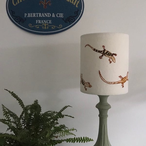 Lizard Embroidered Lampshade