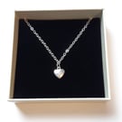 Silver plated 16"chain with heart charm
