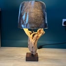Unique hand crafted driftwood table lamp