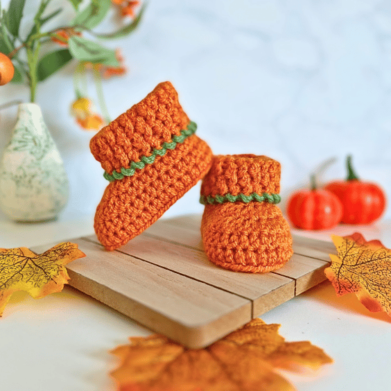 Pumpkin Baby Booties – Halloween Baby Shoes 