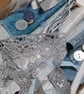 Blue Frost Slow Stitching kit - upcycled and zero waste textiles  - Image 10