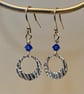Circular dangly earrings with blue Swarovski crystal beads  - Image 1