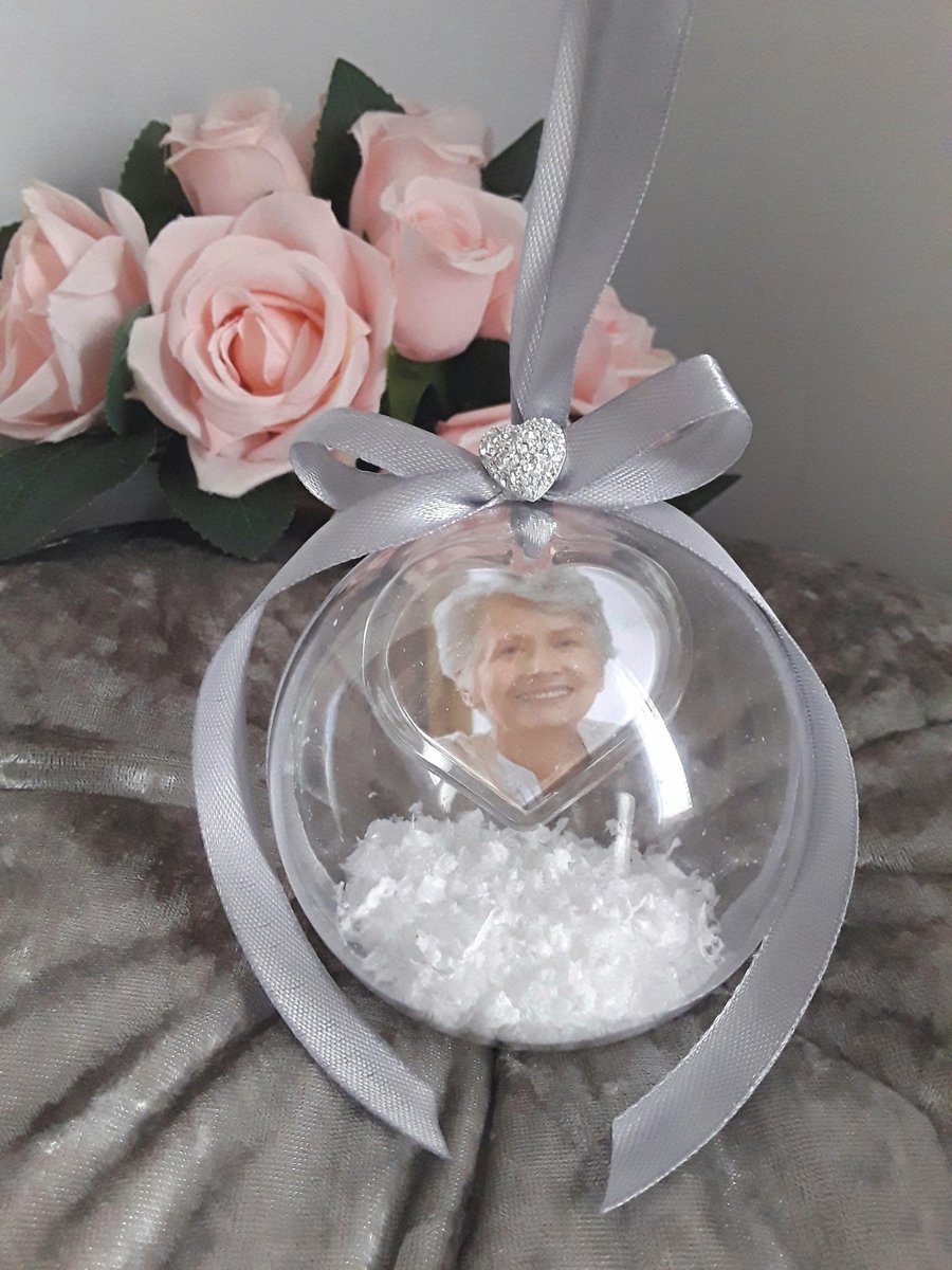 8cm Beautiful Personalised Baby Loss Bauble,Remembrance Ornament,Memory Bauble,P