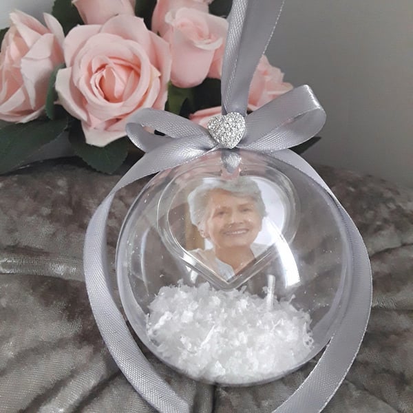 8cm Beautiful Personalised Baby Loss Bauble,Remembrance Ornament,Memory Bauble,P