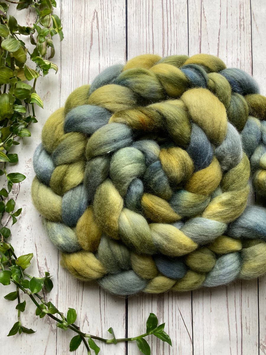Kent Romney Spinning fibre 100g Moss